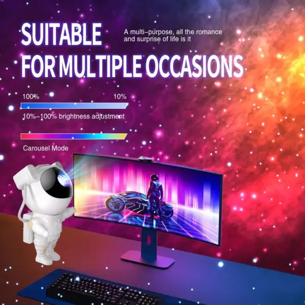 Astronaut Star Projector – Galaxy Night Light with Remote & Timer for Bedroom & Home Décor - Image 4