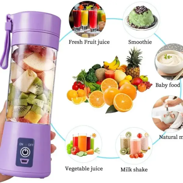 USB Rechargeable Portable Blender – Mini Fresh Juice Maker for Smoothies & Shakes - Image 3